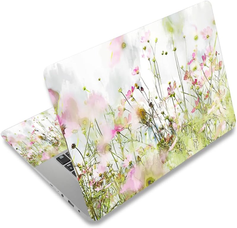 12.1 13 13.3 14 15.4 15.6 Inches Laptop Skin Sticker Decal Universal Vinyl Netbook Sticker Reusable Notebook PC Art Decal Protector Cover, Waterproof & Scratch-Resistant (Flower Theme)